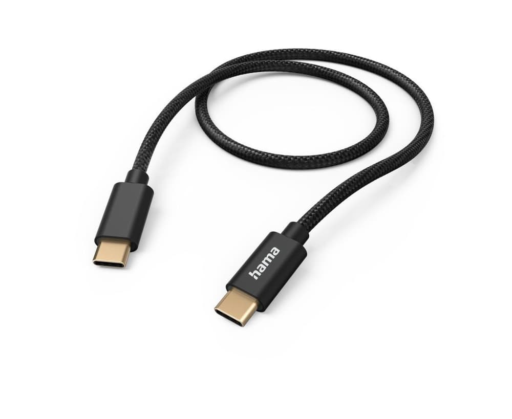 Câble de charge "tissu", USB-C - USB-C, 1,5 m, nylon, noir Câble de recharge Hama 785300173830 Photo no. 1