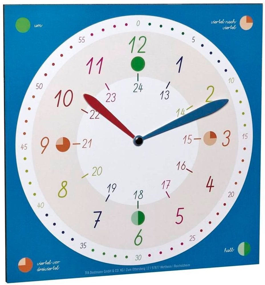 Orologio didattico per bambini Tick & Tack 30 x 30 cm, multicolore Orologio da parete TFA 785300191577 N. figura 1