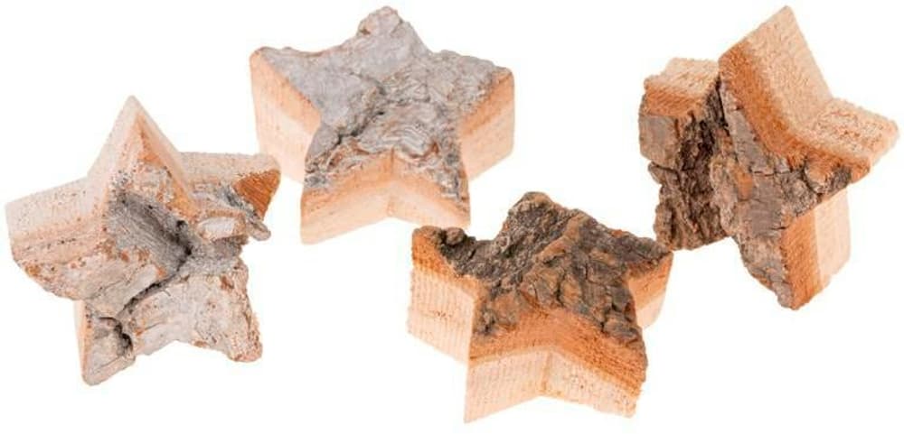 Streudeko Sterneaus Pappelholz 100 g im Netz, Weiss, 5x2 cm (DxH) Adventsfloristik Opiflor 785302444607 Bild Nr. 1