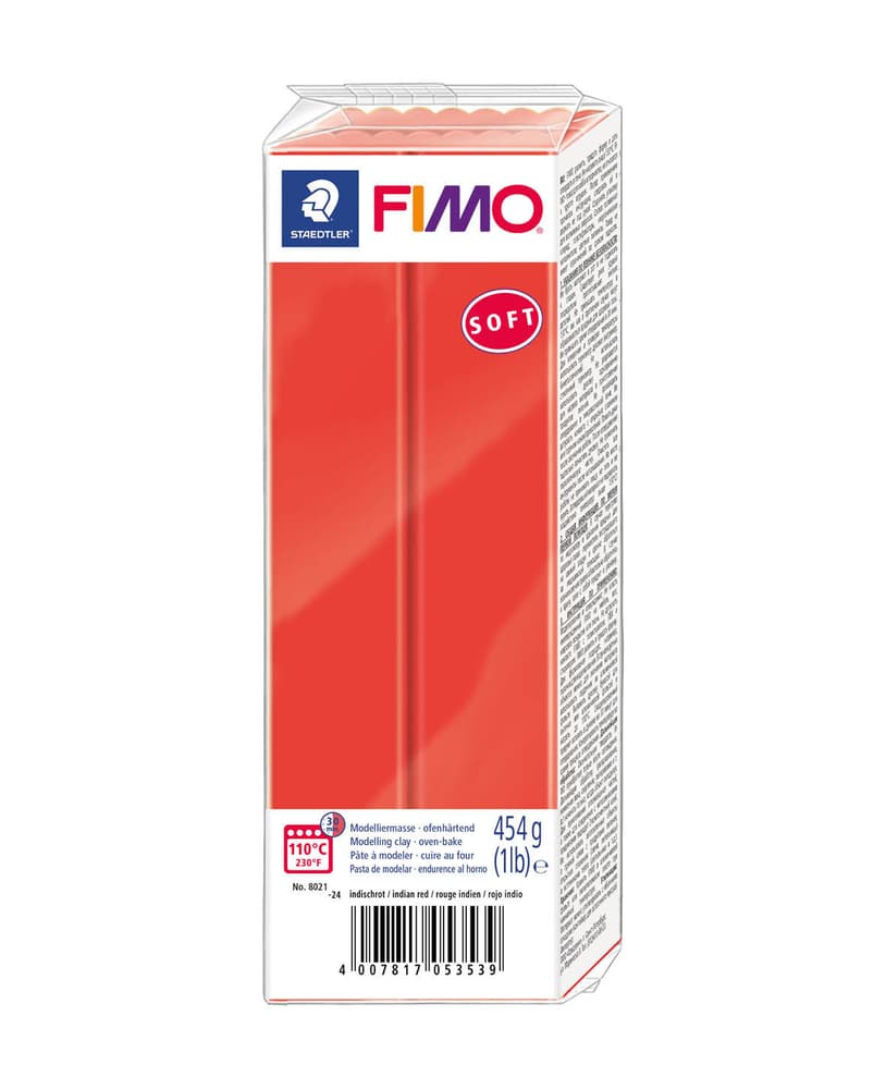Soft FIMO bloc grand, rouge indien Pâte à modeler Fimo 666930700000 Photo no. 1