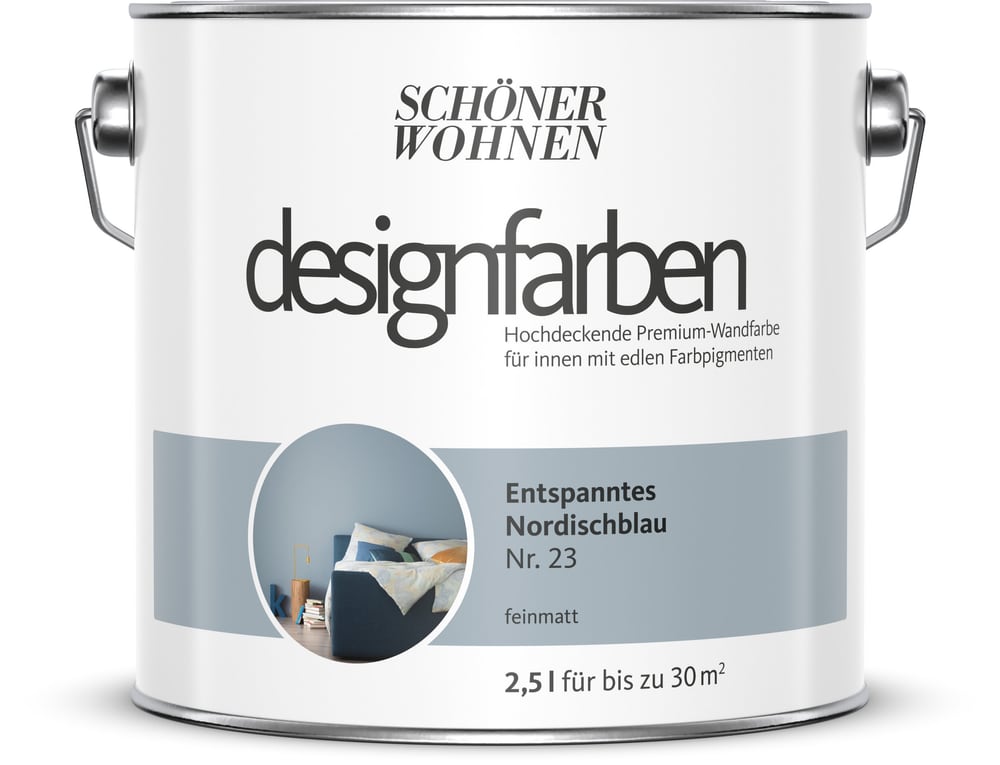Designfarbe Nordischblau 2,5 l Wandfarbe Schöner Wohnen 660977500000 Inhalt 2.5 l Bild Nr. 1