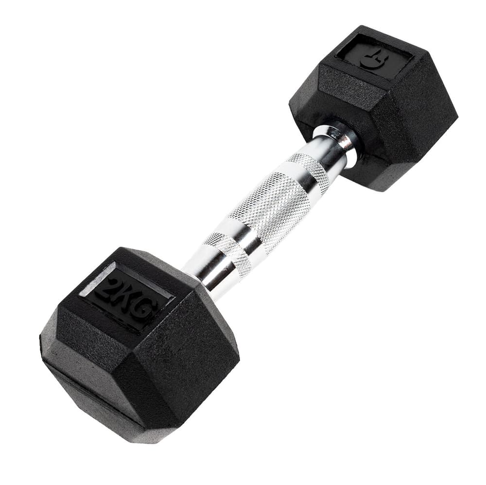 GladiatorFit Sechseckige Hantel aus Gummi 2 KG Hanteln kaufen bei