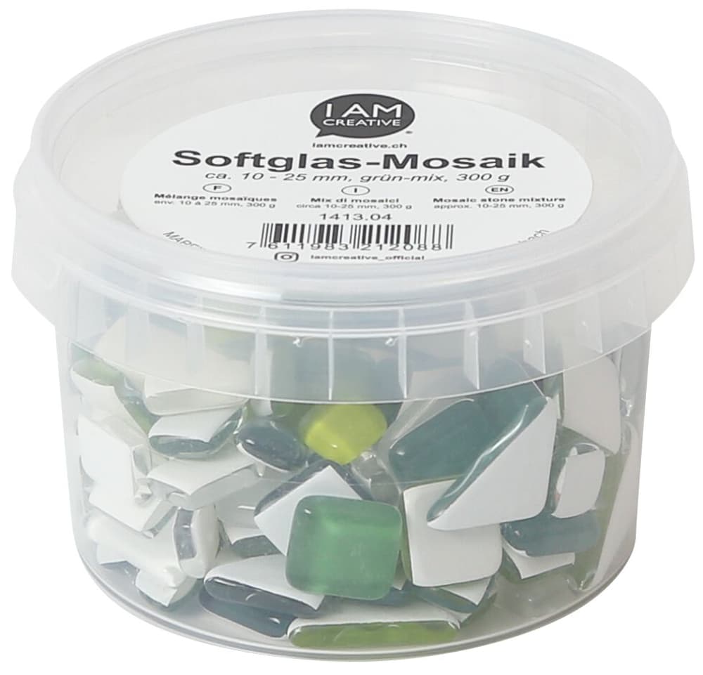 Softglas-Mosaik Grün Mix, 10-25 mm Softglas 668055700000 Bild Nr. 1