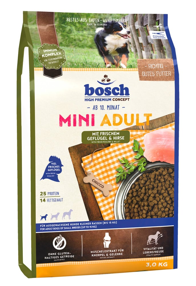 Mini Adult Poultry & Millet, 3 kg Aliments secs bosch HPC 658285500000 Photo no. 1
