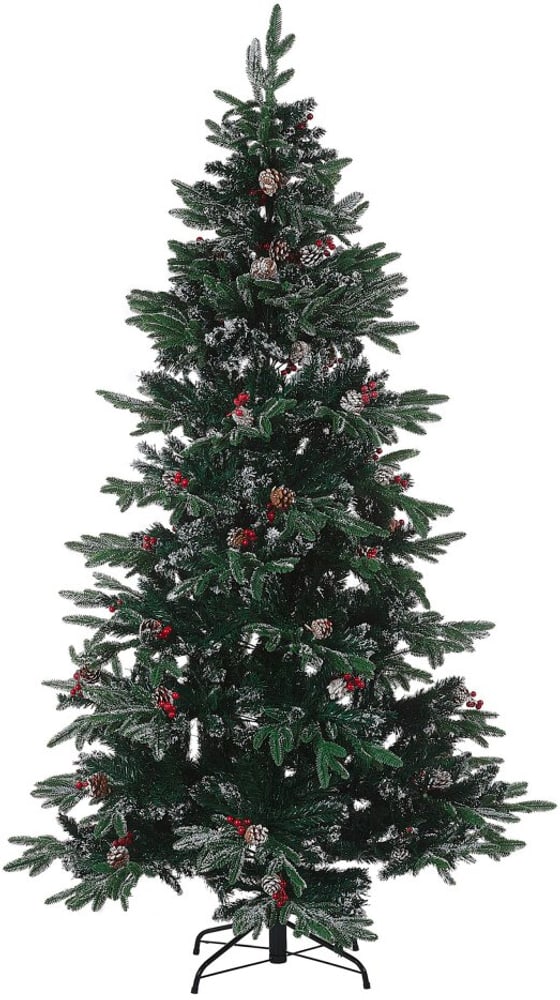 Sapin de Noël artificiel effet givré avec décorations 180 cm vert DENALI Arbre artificiel Beliani 759222200000 Photo no. 1