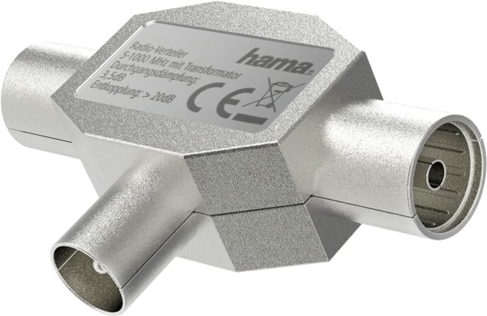 Koax-Stecker - 2 Koax-Kupplungen, Metall Antennen Splitter Hama 785300180980 Bild Nr. 1