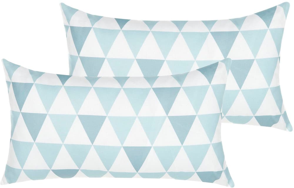 Set di 2 cuscini tessuto azzurro e bianco 40 x 70 cm TRIFOS Cuscino ornamentale Beliani 658564000000 N. figura 1