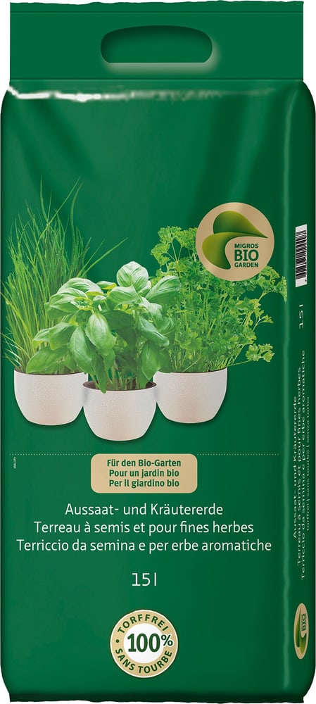 Terriccio da semina e per erbe aromatiche, 15 l Terricci speciali Migros Bio Garden 658117900000 N. figura 1