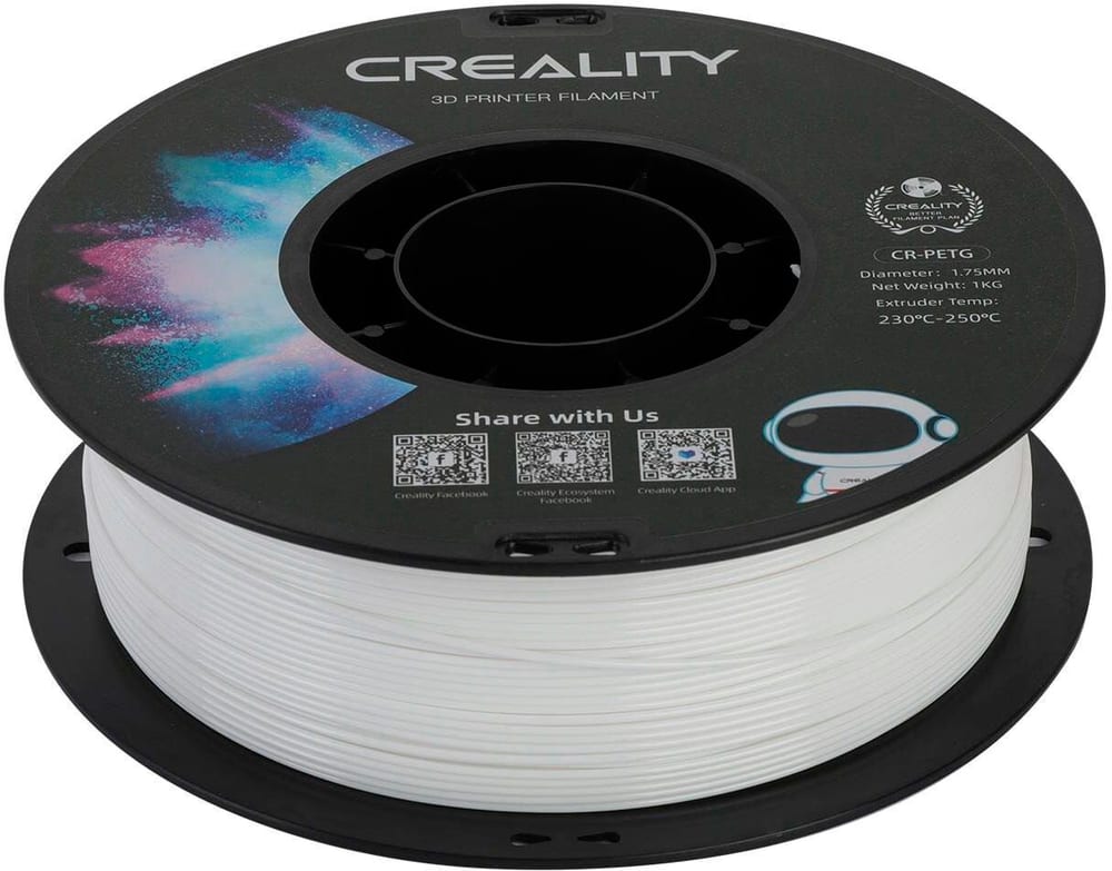 Filament PETG, Blanc, 1,75 mm, 1 kg Filament pour imprimante 3D Creality 785302415007 Photo no. 1
