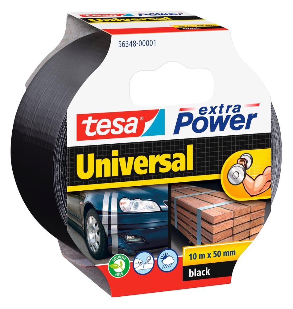 extra Power® Universal 10m:50mm noir Rubans adhésifs Tesa 663080600000 Photo no. 1