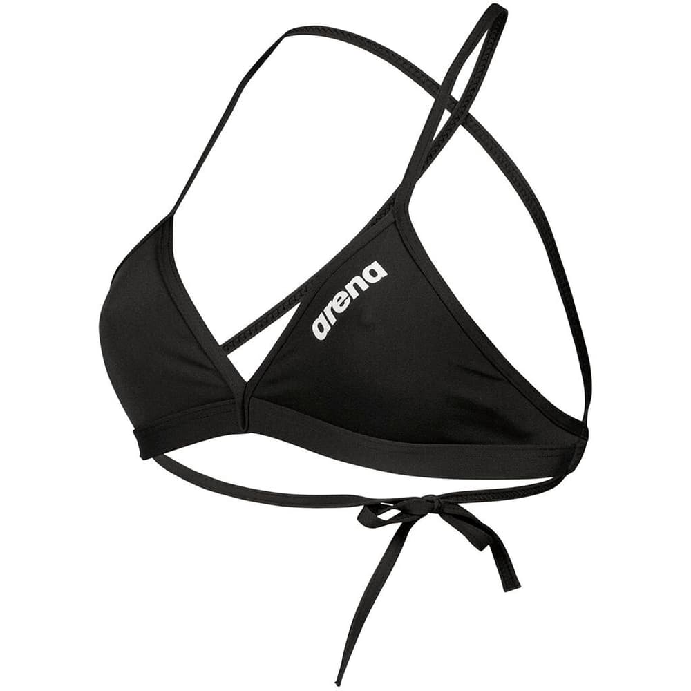 W Team Swim Top Tie Back Solid Haut de bikini Arena 468557303420 Taille 34 Couleur noir Photo no. 1