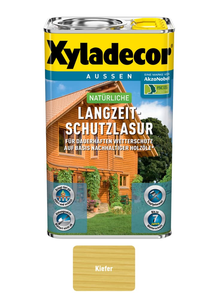 natürliche Langzeitschutzlasur Kiefer 2.5 l XYLADECOR 661777900000 Farbe Kiefer Inhalt 2.5 l Bild Nr. 1
