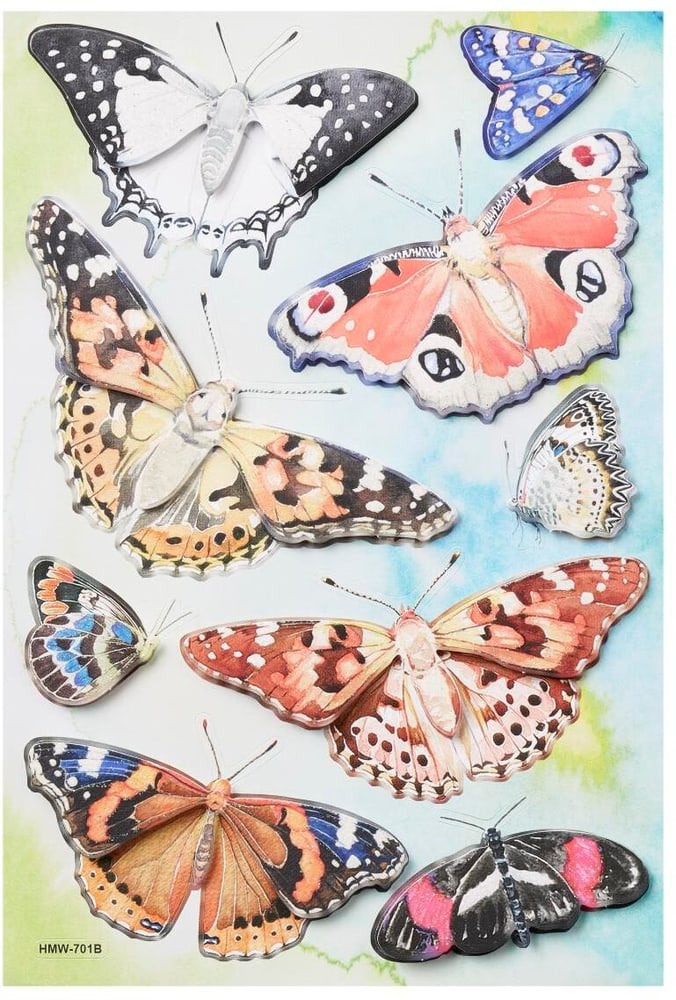 Motivsticker Schmetterling 1 Blatt Sticker HobbyFun 785302426658 Bild Nr. 1