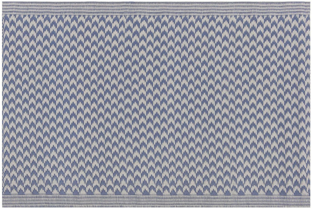 Outdoor Teppich blau 60 x 90 cm ZickZack-Muster Kurzflor MANGO Outdoorteppich Beliani 759195400000 Bild Nr. 1