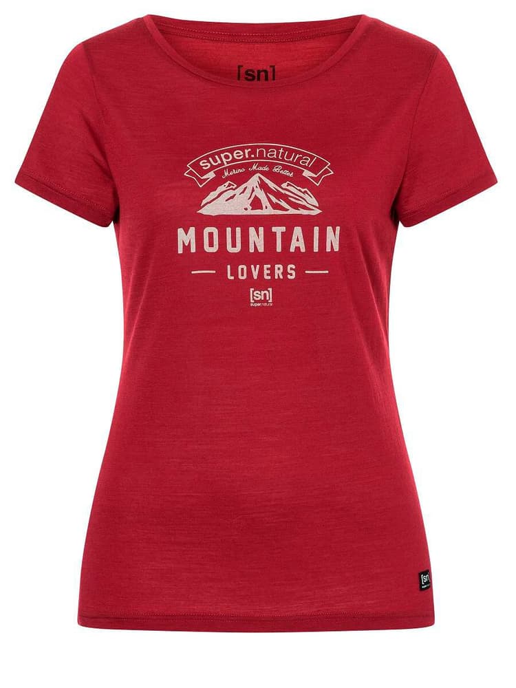 W MOUNTAIN LOVER TEE T-shirt super.natural 468962900230 Taglie XS Colore rosso N. figura 1