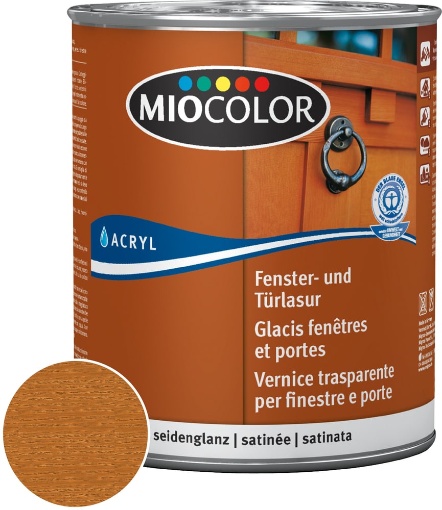 Fenster- und Türlasur Teak 750 ml Lasur Miocolor 661125100000 Farbe Teak Inhalt 750.0 ml Bild Nr. 1