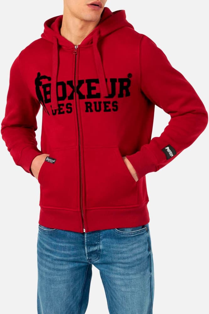 Hoodie Fullzip Logo Print Pullover Boxeur des Rues 472695400430 Taglie M Colore rosso N. figura 1