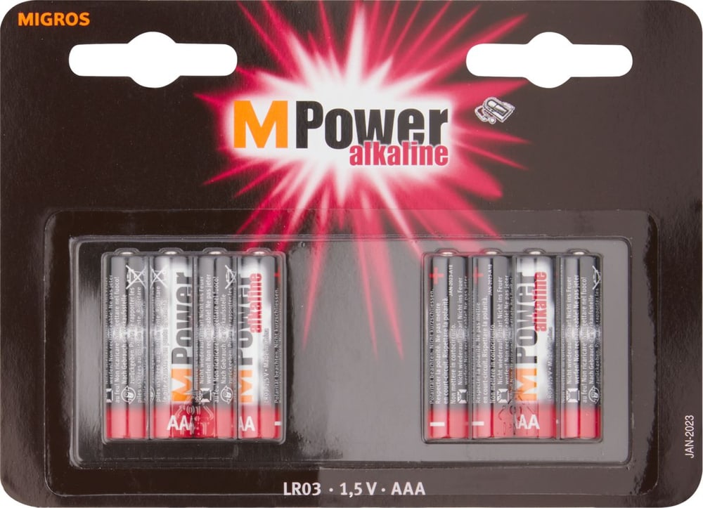 AAA / LR03 8 pezzi pila Batteria M-Power 704724500000 N. figura 1