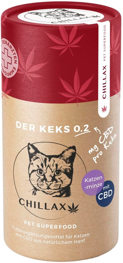 Integratore alimentare per gatti CBD biscotto all'erba gatta - 0,2 mg Prelibatezze per gatti Chillax 785302425032 N. figura 1