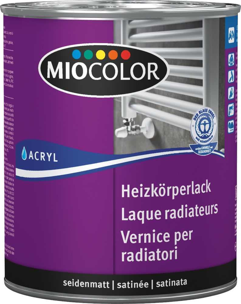 Laque acrylique mate pour radiateurs Blanc 750 ml Laque acrylique mate pour radiateurs Miocolor 676772900000 Couleur Blanc Contenu 750.0 ml Photo no. 1