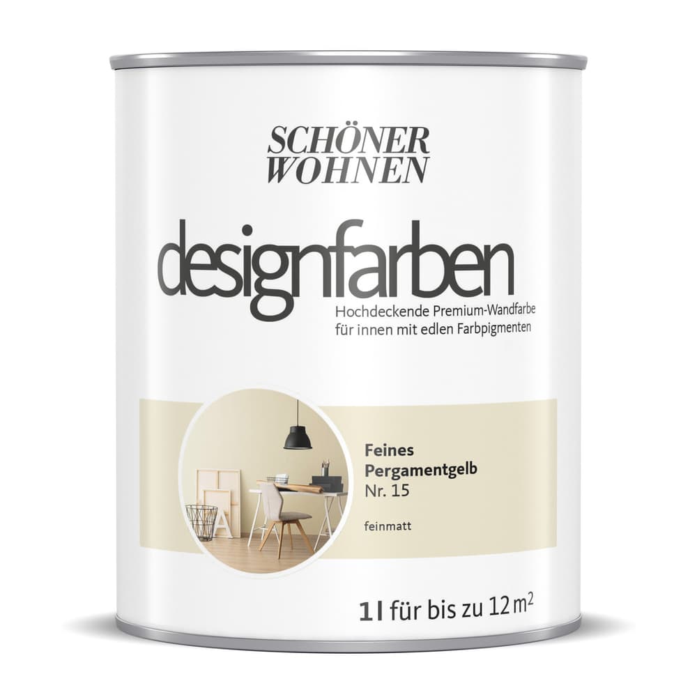Designfarbe Pergamentgelb 1 l Pittura per pareti Schöner Wohnen 660992700000 Contenuto 1.0 l N. figura 1
