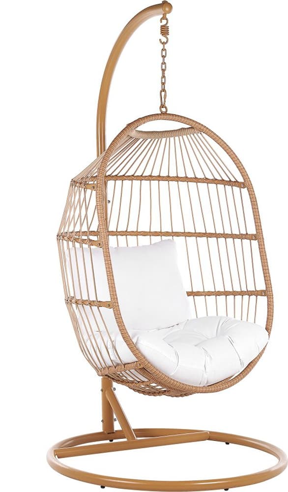 Hängesessel mit Gestell ø 102 cm Rattan / Flechtseil natürlich ALBA Hängesessel Beliani 759238300000 Bild Nr. 1