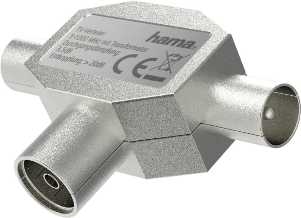 Koax-Kupplung- 2 Koax-Stecker, Metall Antennen Splitter Hama 785300180981 Bild Nr. 1