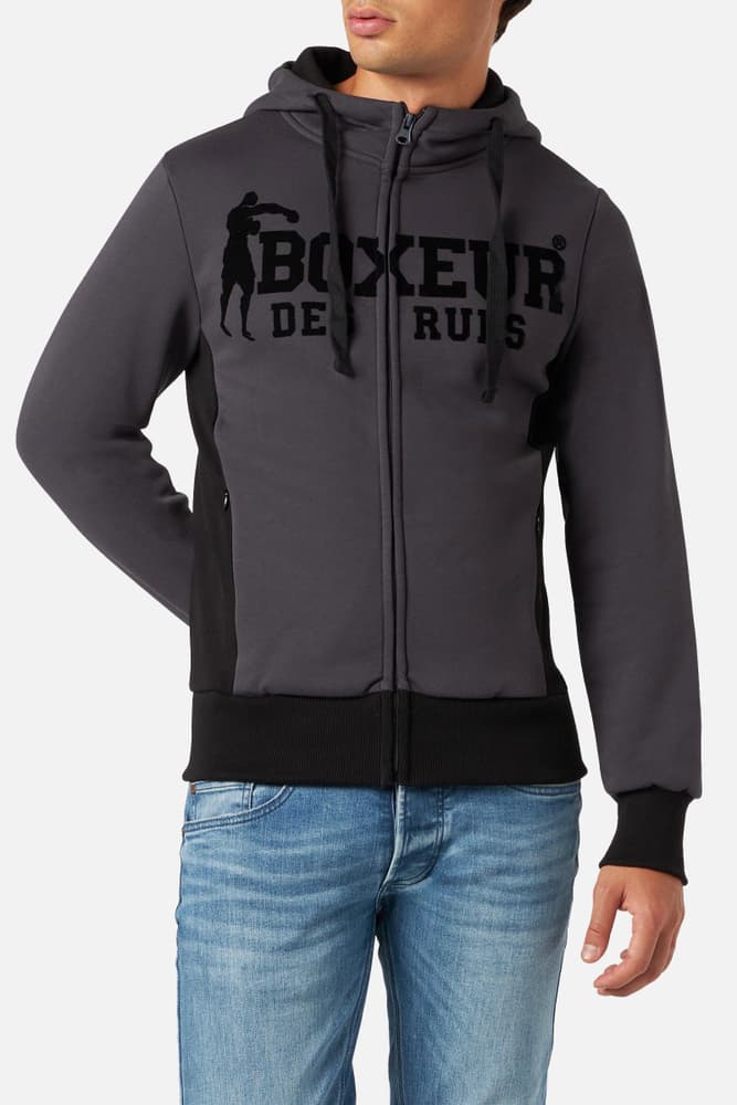 Hooded Full Zip Sweatshirt Pullover Boxeur des Rues 472696000683 Taille XL Couleur gris foncé Photo no. 1