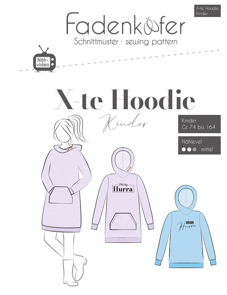 Papierschnittmuster Hoodie Schnittmuster Fadenkäfer 669700125668 Bild Nr. 1