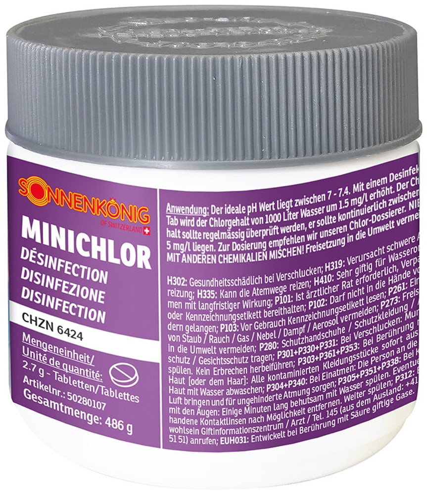 Sonnenkönig Minichlor Tabletten 2.7 g Desinfektion Chlor Sonnenkönig 647346800000 Bild Nr. 1