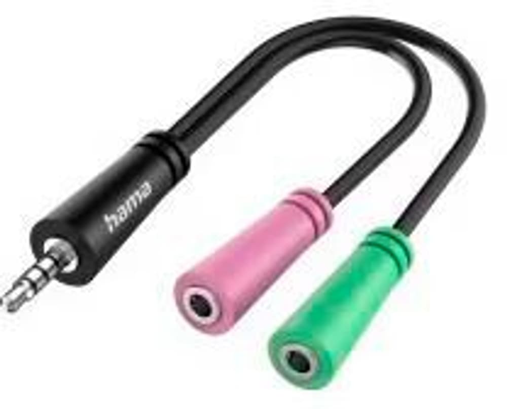 4pol. 3,5-mm-Klinke-Stecker - 2x 3pol. 3,5-mm-Klinke-Headset Audio Adapter Hama 785300172105 Bild Nr. 1