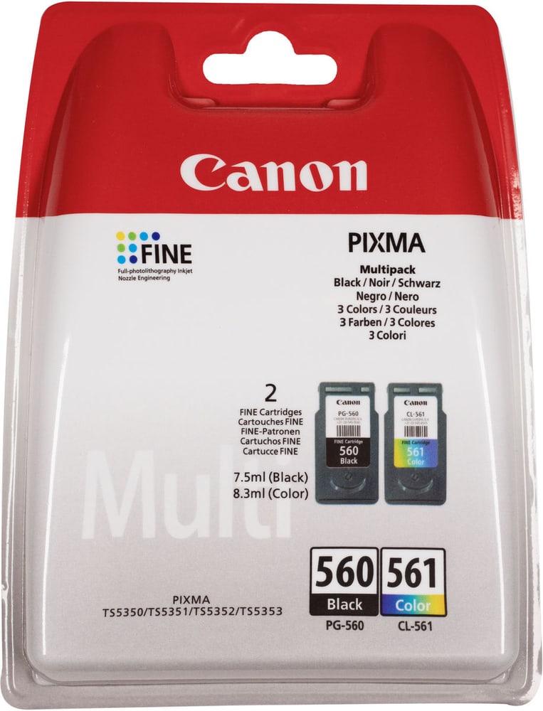 Canon Pg 560cl 561 Multipack Schwarzcolor Tintenpatrone Kaufen Bei Melectronicsch 3008