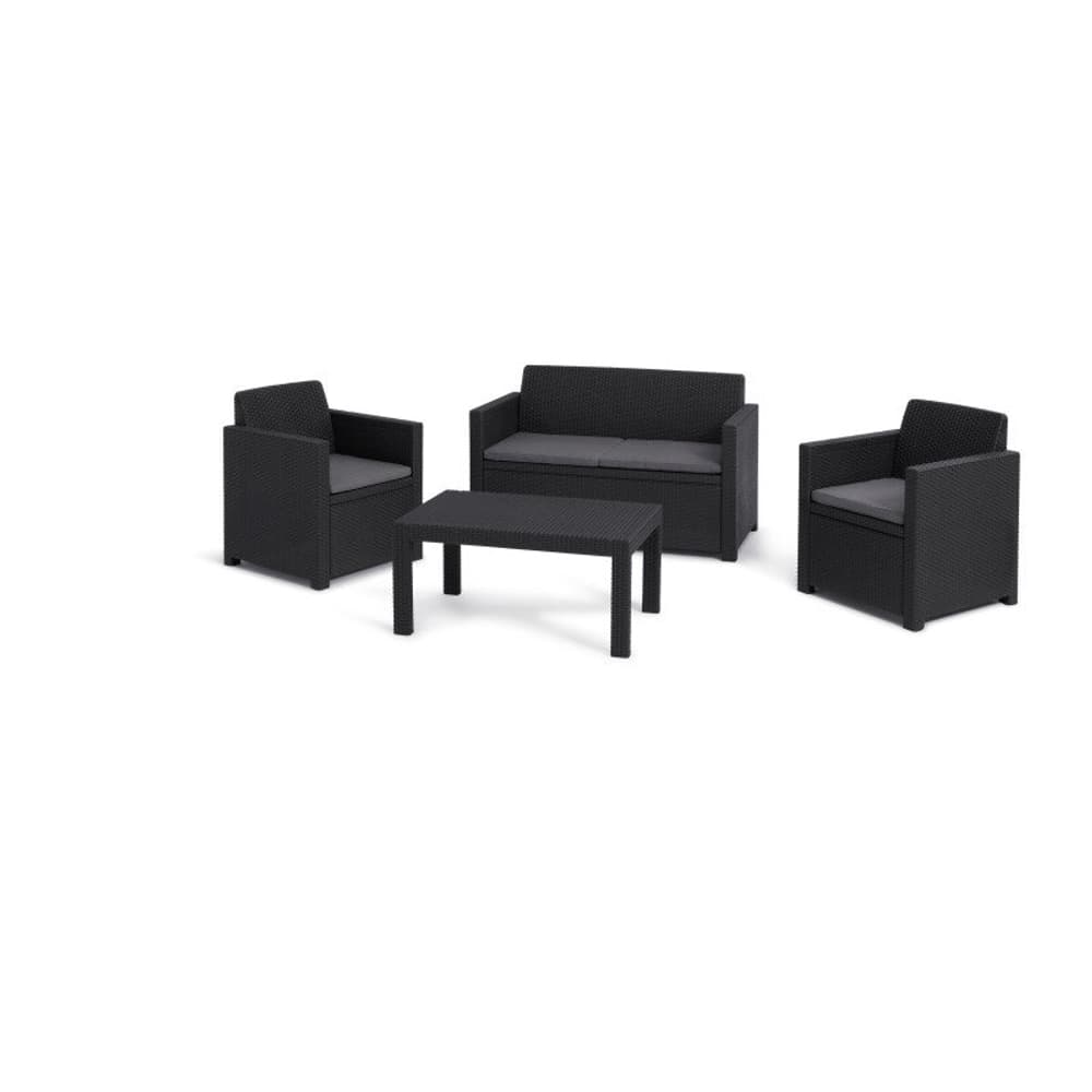 Merano Lounge Set graphite Canapé 2 places + 2 fauteuils + table Salon de jardin Keter 669700107105 Photo no. 1