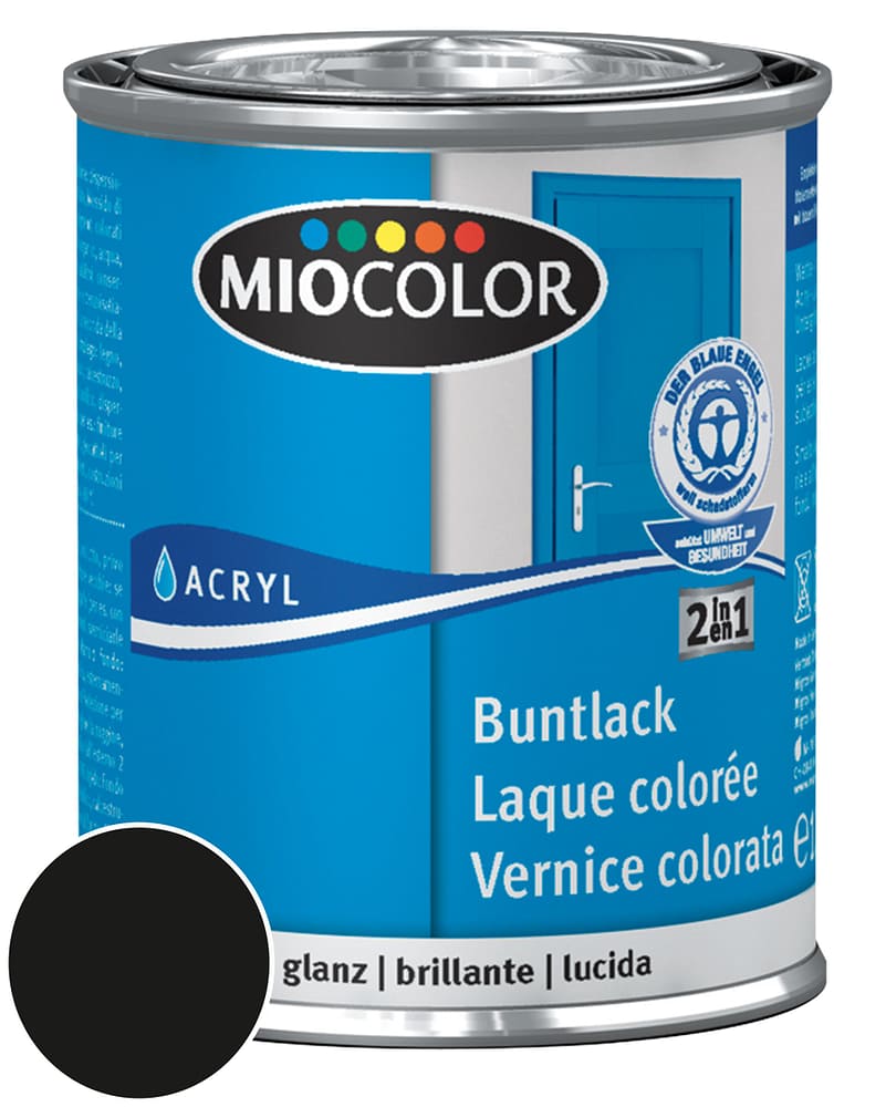 Acryl Buntlack glanz Schwarz 375 ml Acryl Buntlack Miocolor 660550200000 Farbe Schwarz Inhalt 375.0 ml Bild Nr. 1