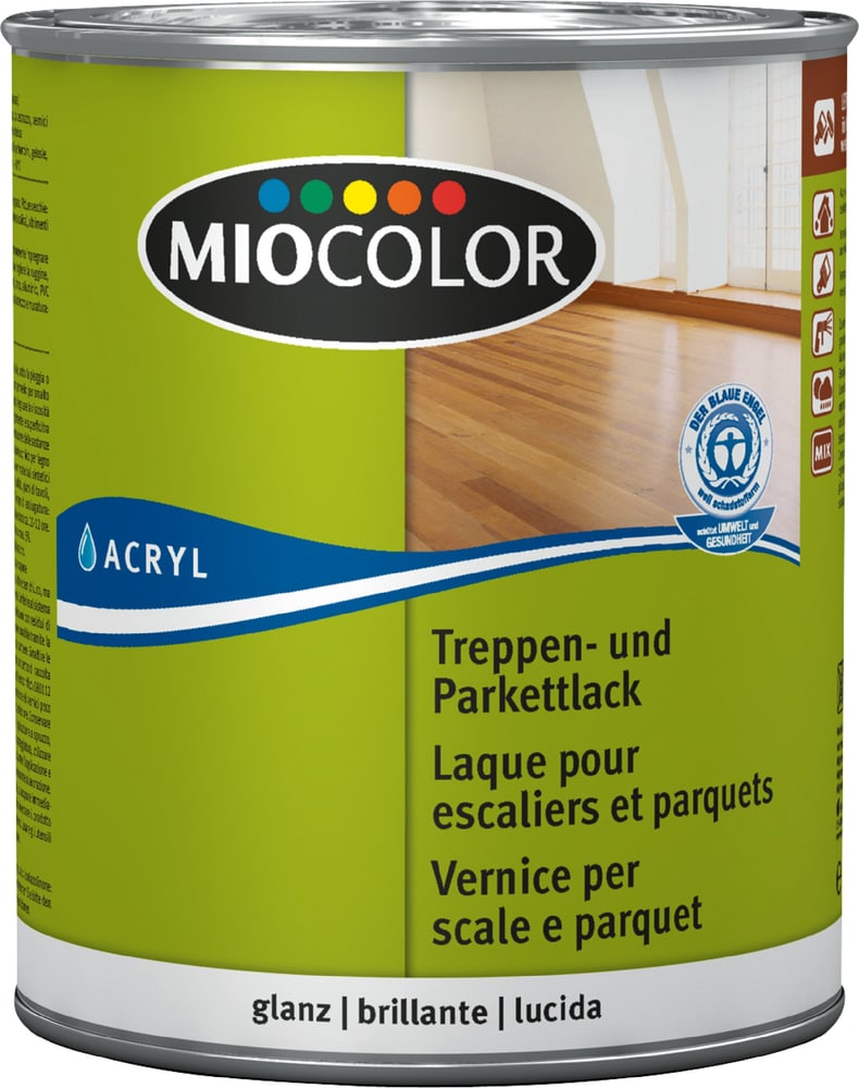 Treppen- und Parkettlack glanz Farblos 750 ml Miocolor 661118800000 Farbe Farblos Inhalt 750.0 ml Bild Nr. 1