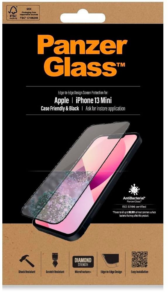 Case Friendly AB iPhone 13 mini Smartphone Schutzfolie Panzerglass 785300196585 Bild Nr. 1