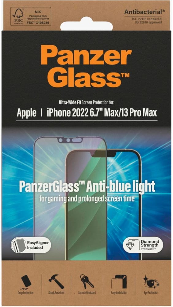 Ultra Wide Anti Bluelight iPhone 14 Plus Smartphone Schutzfolie Panzerglass 785300187208 Bild Nr. 1