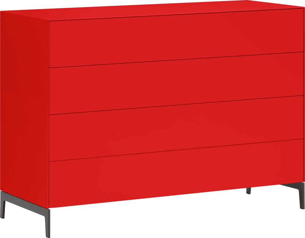 LUX Commode 400843800000 Dimensions L: 120.0 cm x P: 46.0 cm x H: 86.5 cm Couleur Rouge Photo no. 1