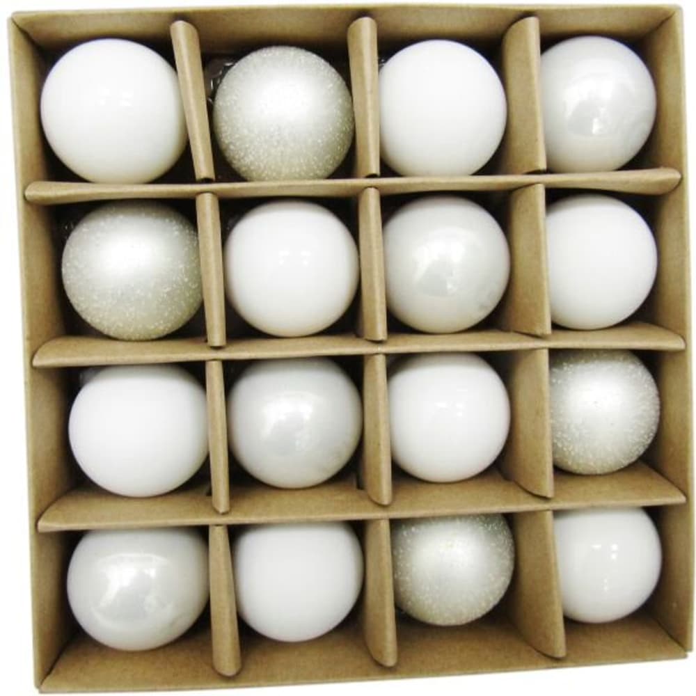 Ensemble de boules de Noël 16 pcs Décoration pour arbre Do it + Garden 655152100000 Couleur Blanc Dimensions ø: 3.0 cm Photo no. 1