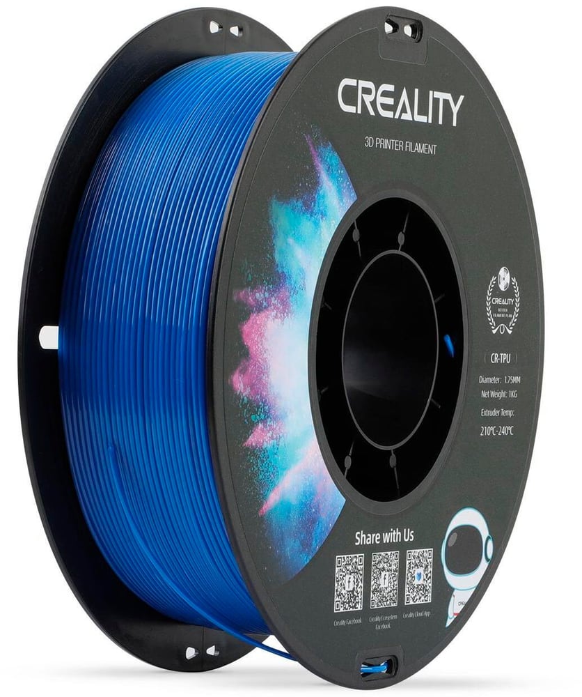 Filament TPU, Blau, 1.75 mm, 1 kg 3D Drucker Filament Creality 785302414976 Bild Nr. 1