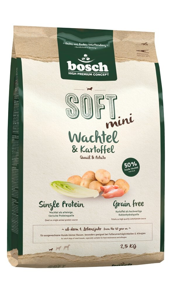 Soft Mini Caille et pommes de terre, 2.5 kg Aliments secs bosch HPC 658289500000 Photo no. 1