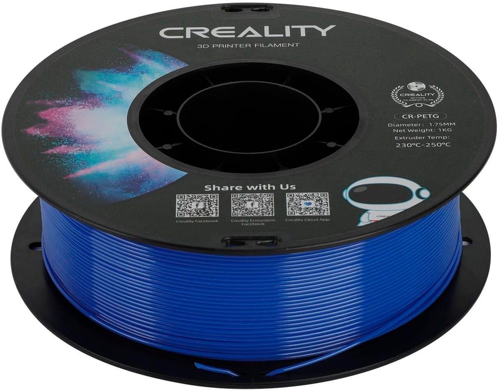 Filament PETG, Bleu, 1,75 mm, 1 kg Filament pour imprimante 3D Creality 785302415006 Photo no. 1