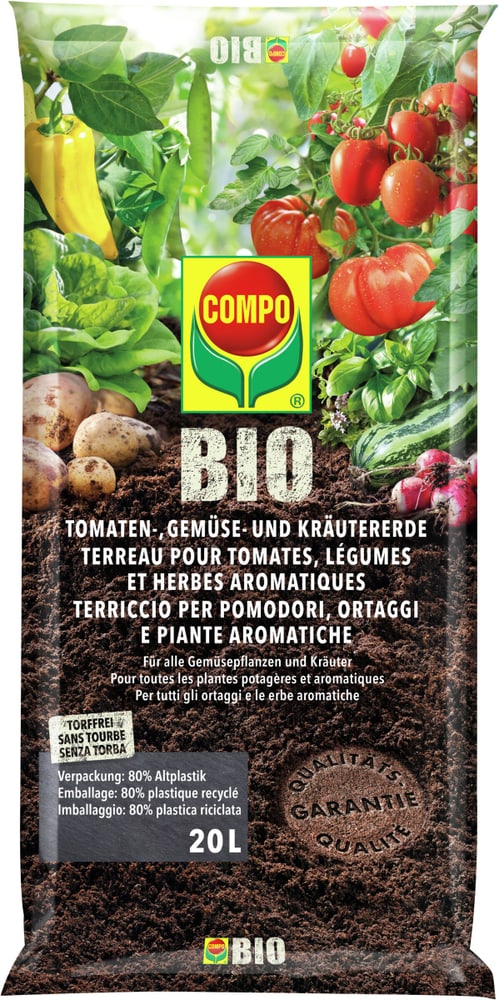 BIO Terriccio per pomodori, ortaggi e piante aromatiche, 20 l Terricci speciali Compo Sana 658117600000 N. figura 1
