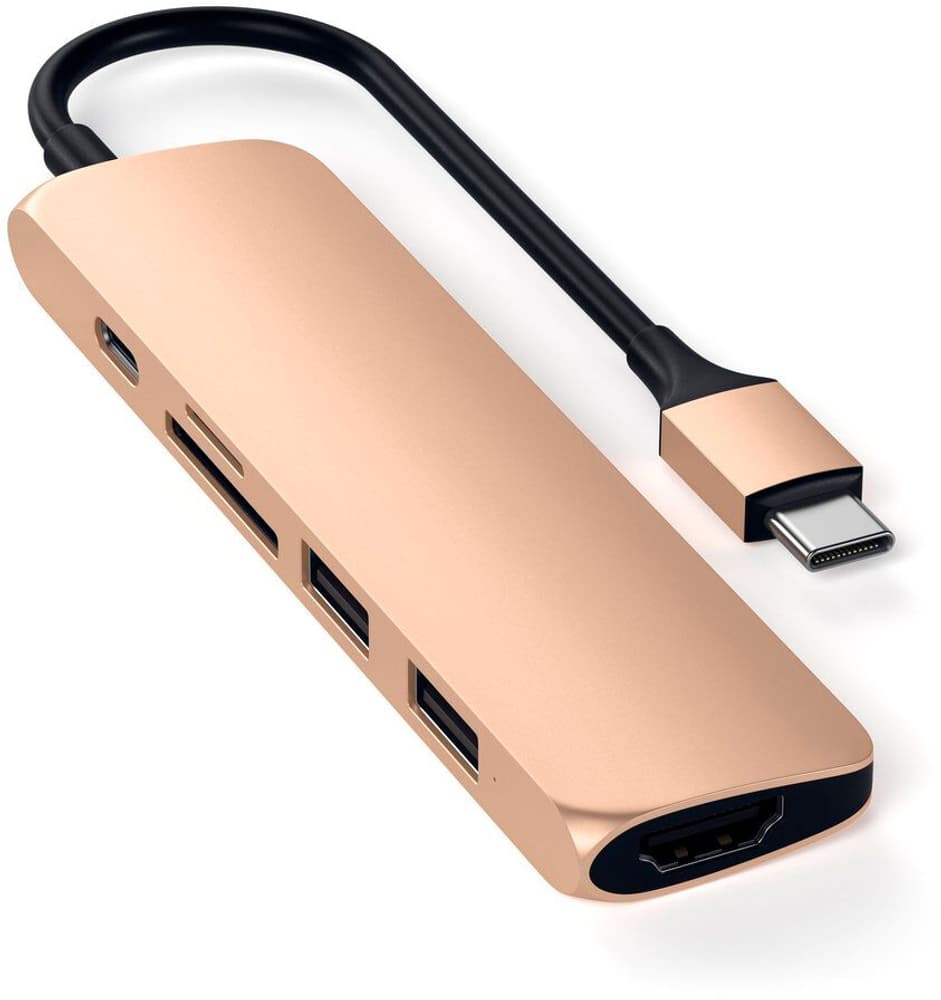 USB-C Slim Aluminium Multiport Adapter V2 Hub USB + station d’accueil Satechi 785300142373 Photo no. 1