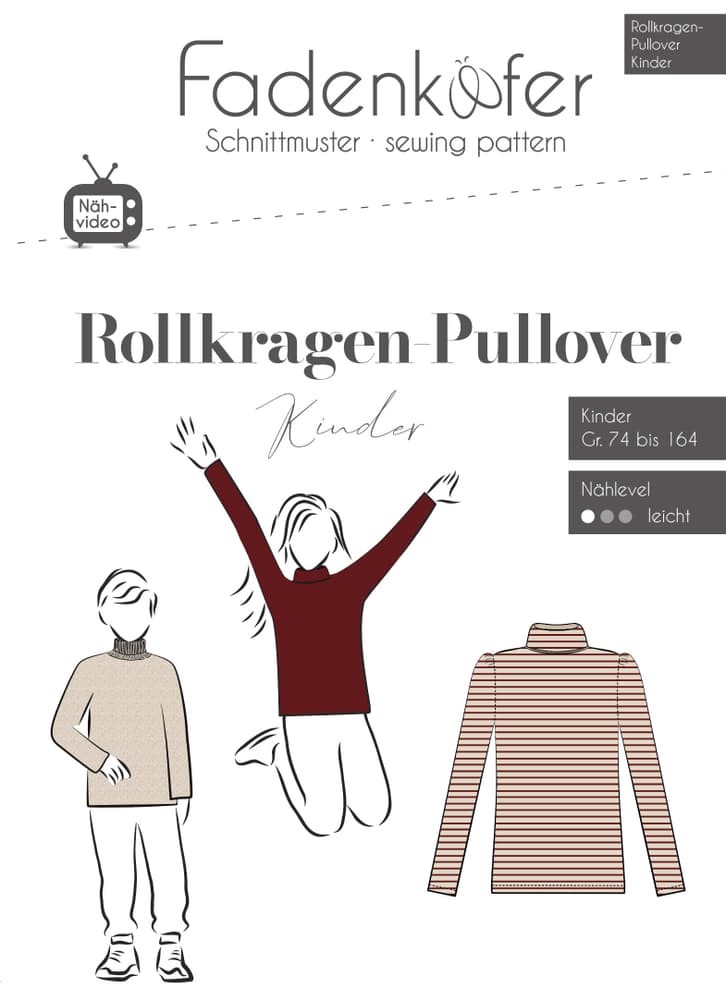 Papierschnittmuster Rollkragen-Pullover Schnittmuster Fadenkäfer 669700125686 Bild Nr. 1