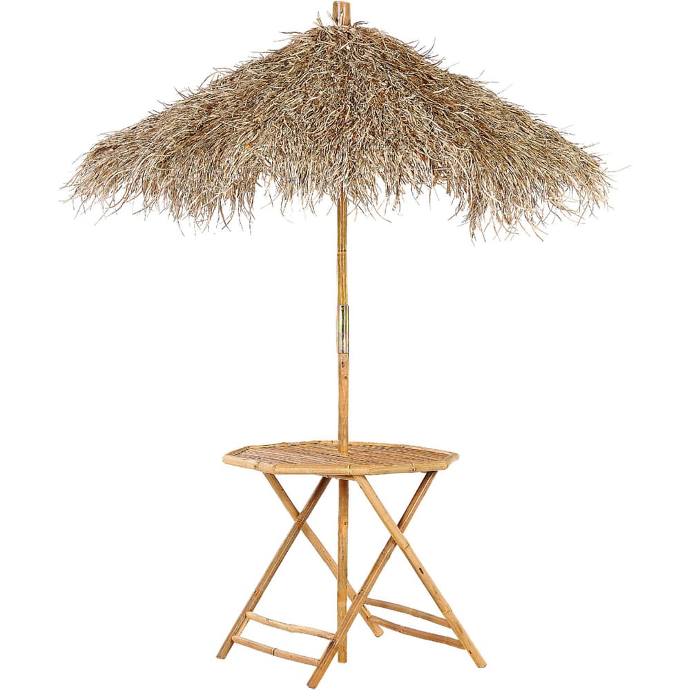 Tavolo da giardino con ombrellone legno di bambù chiaro 245 cm MOLISE Tavolo da giardino Beliani 674737900000 N. figura 1