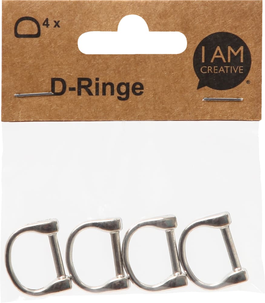 D Ring, demi-anneaux fermés en métal pour créer des décorations, des porte-clés, des sangles &amp; sacs à dos, argent, 24 x 19 mm, 4 pces. Porte-Clés 668359700000 Photo no. 1