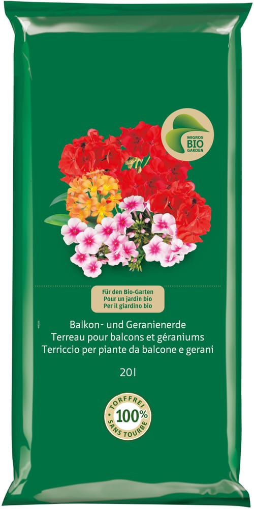 Balkon- und Geranienerde, 20 l Spezialerde Migros Bio Garden 658112200000 Bild Nr. 1