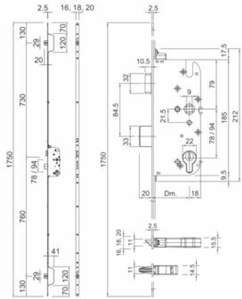 Serrature di sicurezza a più punti di chiusura G-U SECURY-N-MR 2 Chiusura a scatto G-U 669700123183 N. figura 1