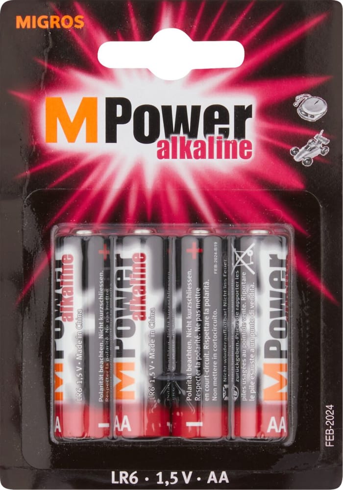 AA / LR6 (4Stk.) Batterie M-Power 704717800000 Bild Nr. 1